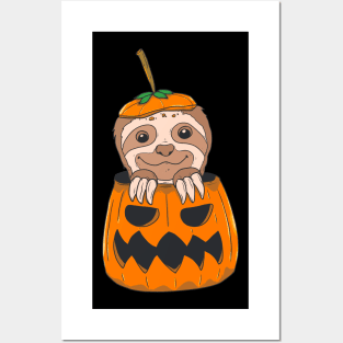 Sloth Pumpkin Posters and Art